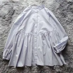 極美品 セオリーリュクス バンドカラー ブラウス シアー シャツ 蛯原