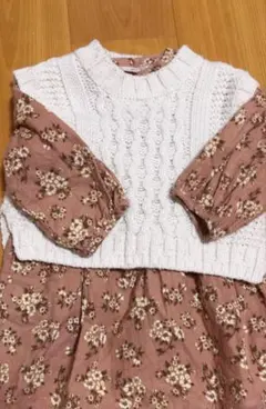 petit main ニット重ね着ワンピース 100cm