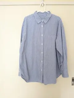 【XL】レディース　長袖シャツ　ストライプシャツ　GU　ジーユー