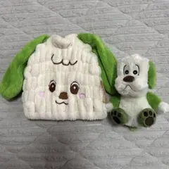 NHKアンテナショップ購入わんわんヘアーキャップとぬいぐるみ