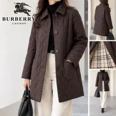 BURBERRY LONDON ノバチェック キルティングコート 40 ブラウン