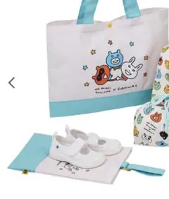 DADWAY キャラクター スクールバッグと上履き入れセット
