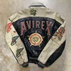 70's 80s avirex leather varsity jacket短丈
