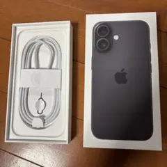Apple iPhone 16ブラック 空箱 充電ケーブル付き