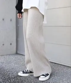 新品未使用タグ付★Auntie Rosa Holidayリブニットパンツ