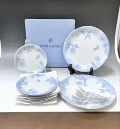 E466 YUMI KATSURA 大皿　中皿　フォークセット　花柄　桂由美皿