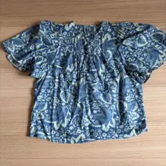 美品！BACCAバッカ アフリカンプリントパフショートブラウス