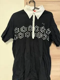 PUMA ポロシャツ ブラック/ホワイト