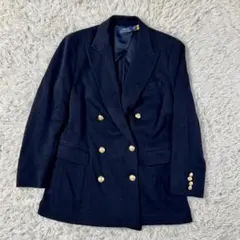 【美品】ポロラルフローレン　現行　紺ブレ　ダブル　テーラードジャケット　サイズ4