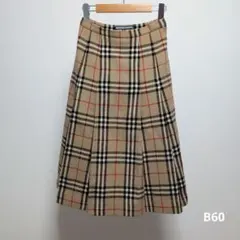 バーバリズ　ノバチェック　スカート　ロング　毛　100%　厚手