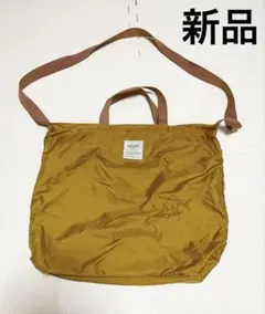 新品　anello ショルダーバッグ　オレンジベージュ　折りたたみ　M 2way