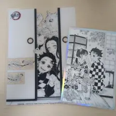 m*7様 鬼滅の刃 シルバーエッジ原画カード pvc透明マット 2点セット