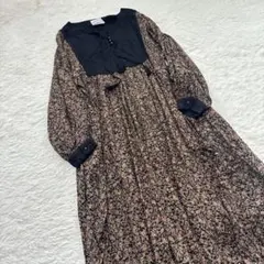 Craft Standard Boutique 花柄ロングワンピース 切り替え