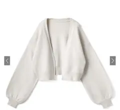 ボリュームスリーブショートニットカーディガン[mb1275]