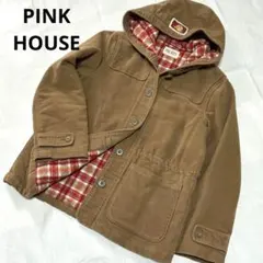 ピンクハウス　ふわふわコーデュロイ　フード付きコート　くまさんワッペン【Ｐ27】