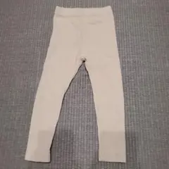 ベージュ リブ編み レギンス 80cm