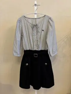 BURBERRYブルーレーベル　ストライプ 七分袖 ワンピース