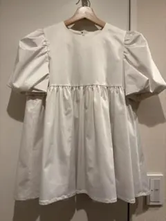 美品 bow.a ボウエー パフスリーブ ワンピース ホワイト 白 S | Mercari