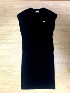 【最終価格・美品】converse黒 ノースリーブ ロングワンピース