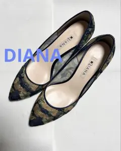 DIANA 花柄刺繍パンプス ハイヒール