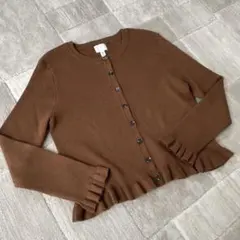 新品未使用　H&Mブラウンフリルカーディガン