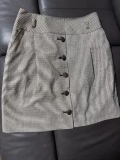 CECIL McBEE 茶色 チェック柄 ミニスカート　Mのサムネイル