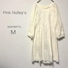 NOLLEY'S チュニック ワンピース ピンタック プリーツ コットン M 白