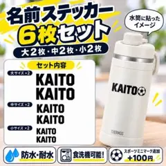 食洗機可能　名前ステッカー 6枚セット 防水 耐水 クーラーボックス 水筒