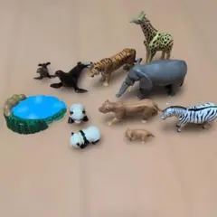 アニア 動物10点セット ★ 水辺と草おまけ付き★