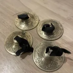 フィンガーシンバル　ベリーダンス　ミニシンバル　真鍮　音楽療法　4個セット