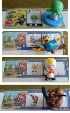 チョコエッグ　ミニオン　⑫、マリオ　⑭、⑦、⑫