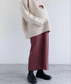 andme セルフカットリブタイトスカート マタニティ