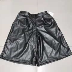 新品 chocol raffine robe レザーライクハーフパンツ 黒 Fのサムネイル