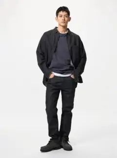 タグ付　未使用　ユニクロ　29　レギュラーフィットジーンズ　ストレート　ブラック