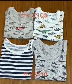 恐竜柄・ストライプタンクトップ肌着4枚セット　100 .110