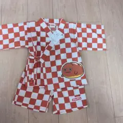 フジパン 甚平 オレンジチェック 100cm