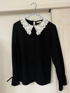 mir..×Coco レース襟 カットソー ブラック