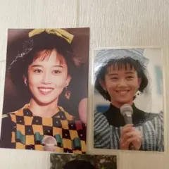 浅香唯 生写真 カレンダーカード パウチ おまけ荻野目洋子 昭和アイドル