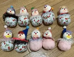 ハンドメイド【手作りぬいぐるみピエロ】チャームピエロ ストラップピエロ