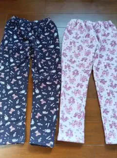 エニィファム 裏起毛総柄パンツ2枚セット 120cm