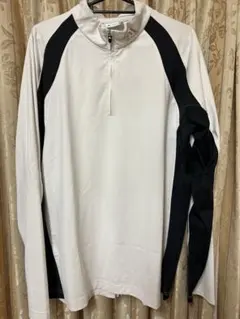 adidas ハーフジップ長袖シャツ ホワイト/ブラック