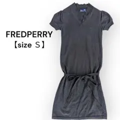 FREDPERRY ネイビーコットンニット 半袖ミニワンピース　Ｓ