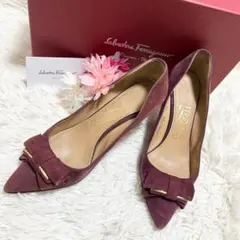 【美品】Salvatore Ferragamo フェラガモ パンプス リボン
