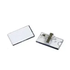 アクリル名札ホルダー 2個入 クリップ・安全ピン付 ネームプレート