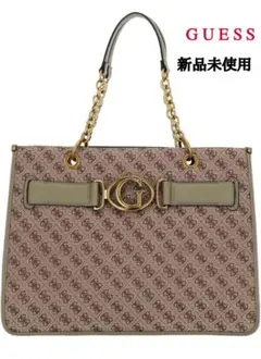 GUESS レディース　ロゴ ショッピングバッグ, アイボリー/ベージュ