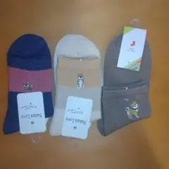 犬　刺繍　ソックス 3点セット　新品未使用　タグ付き　柴犬