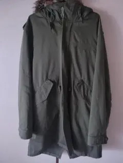 GU モッズコート オリーブグリーン メンズ Lサイズ フード付き 裏地ボア