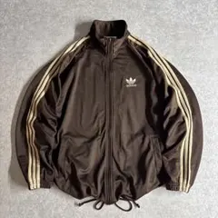 90s adidas track jacket fire bird brown