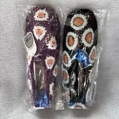 未使用　手編み　ホームカバー　フットカバー　綿100% レース編み　2足セット