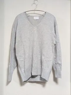 UNITED ARROWS 　Vネック　コットン・ウール長袖ニット　フリーサイズ